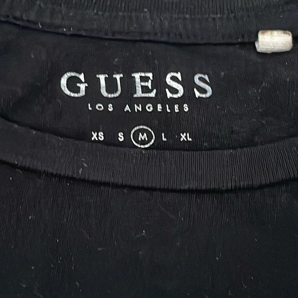 Guess Black Embellished Tee with GUESS? Medium - Picture 4 of 5